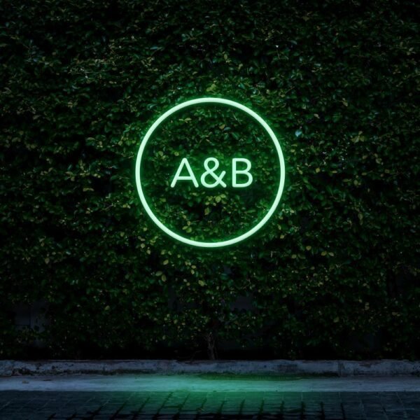 a & b neon sign