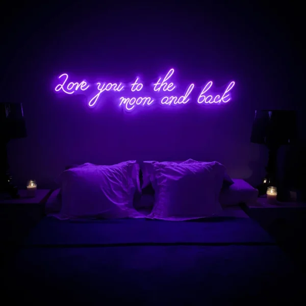 love you to the moon and back neon sign