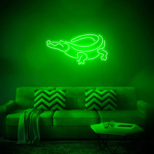 crocodile neon sign