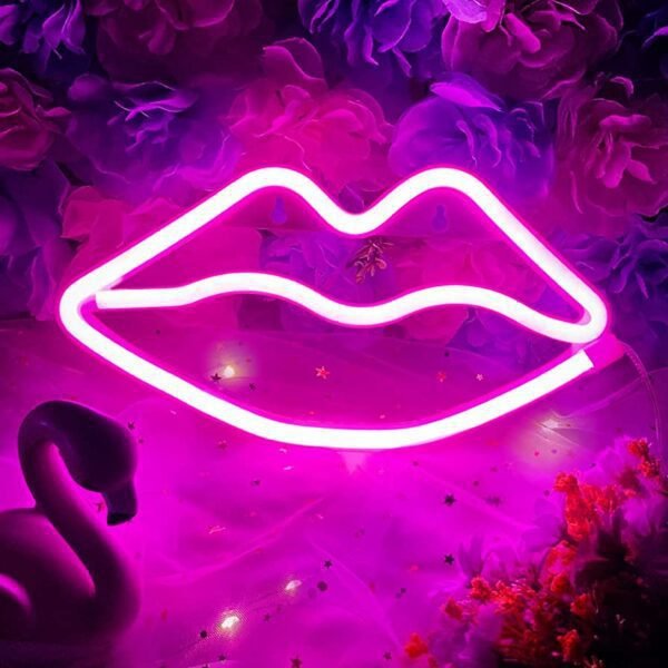 kiss neon sign