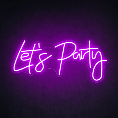 let's party neon sign