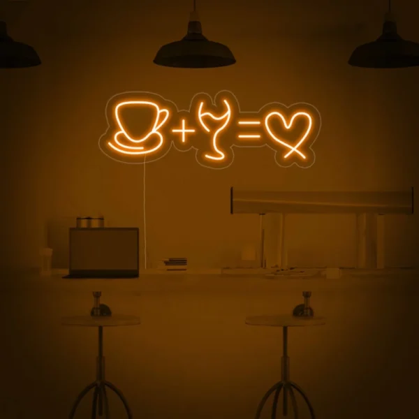 Coffee Wine Love Neon Sign