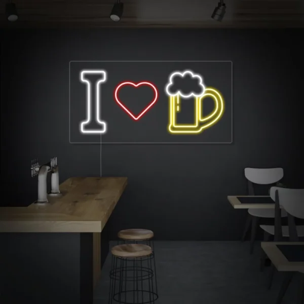 I Love Beer Neon Sign
