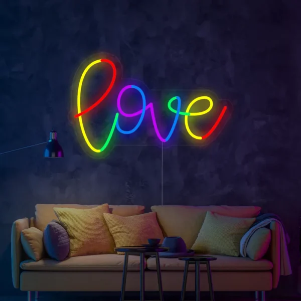 LGBT Rainbow Love Neon Sign
