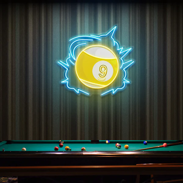 Billiards Decor, Snooker Wall Sign, Man Cave Wall Art, Artwork Led Neon Sign Light
