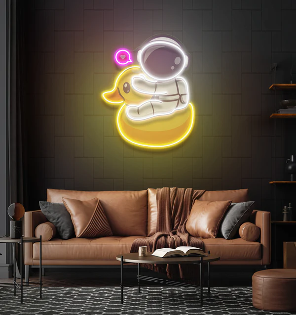 Duck Astronaut Art work Led Neon Sign Light