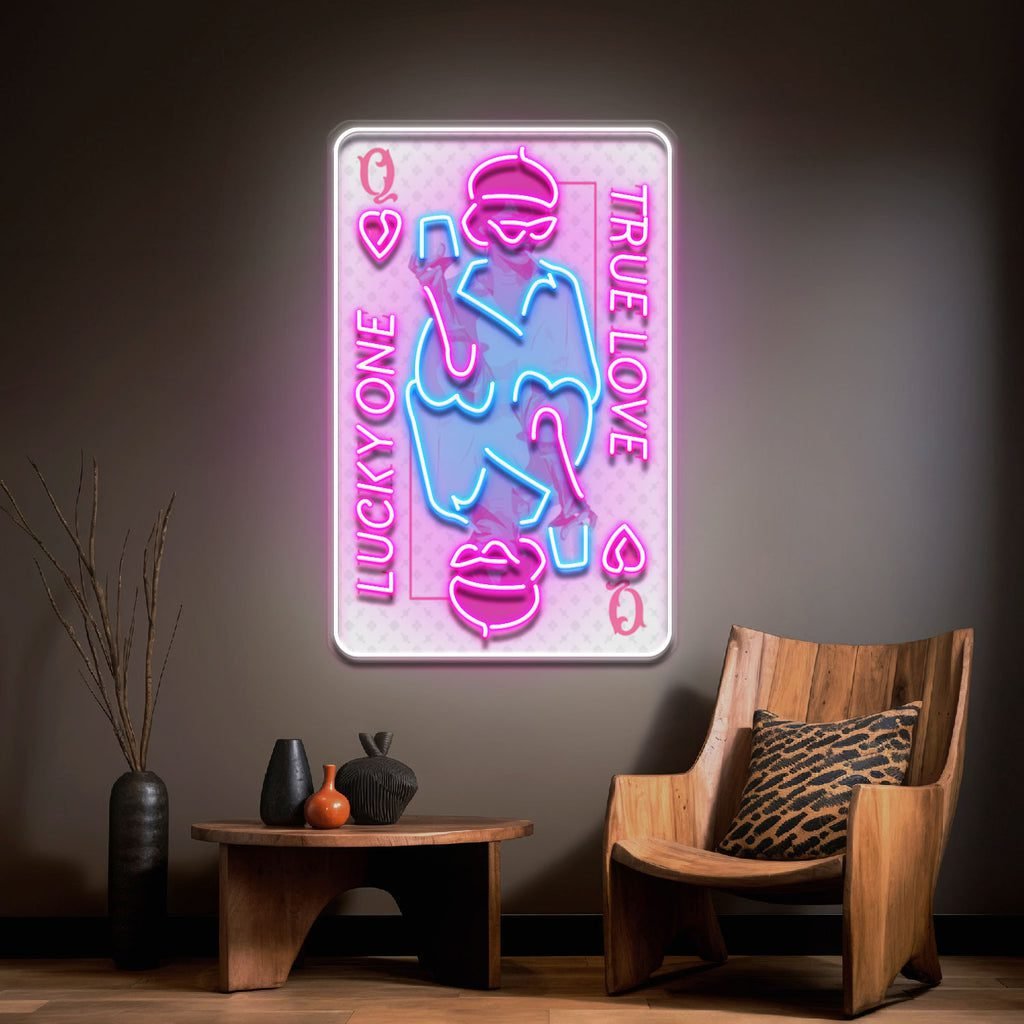 True Love Queen Card Collapse Art LED Neon Sign Light Pop Art - Image 4
