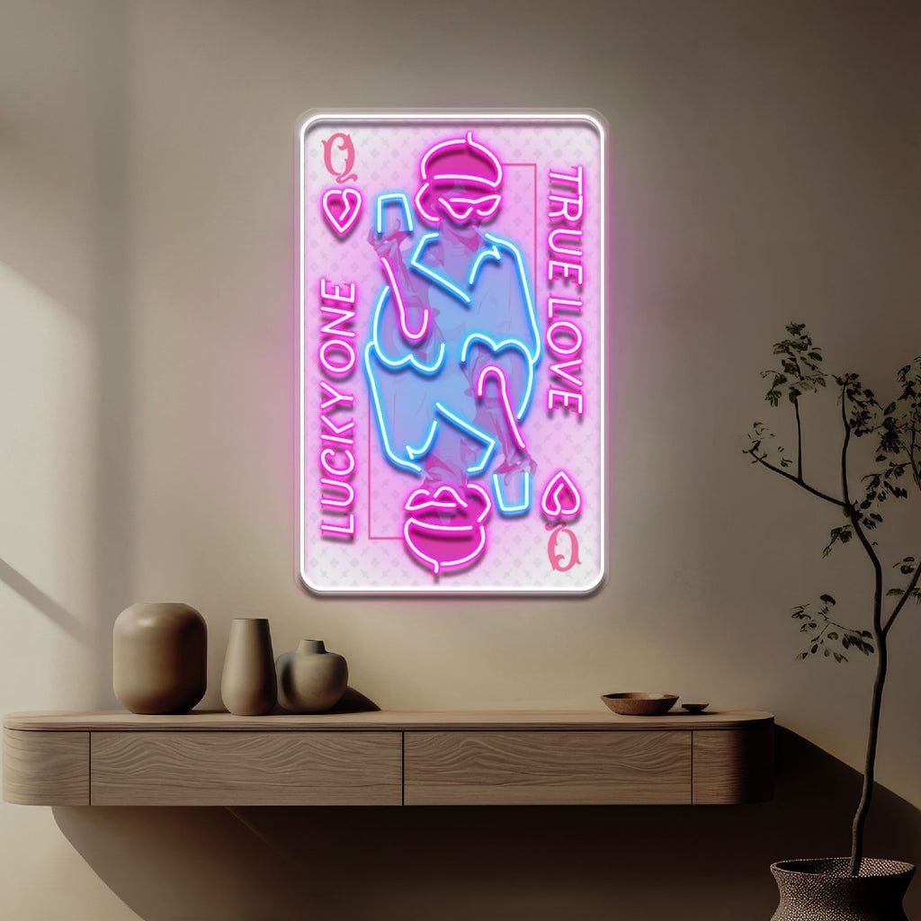 True Love Queen Card Collapse Art LED Neon Sign Light Pop Art - Image 2