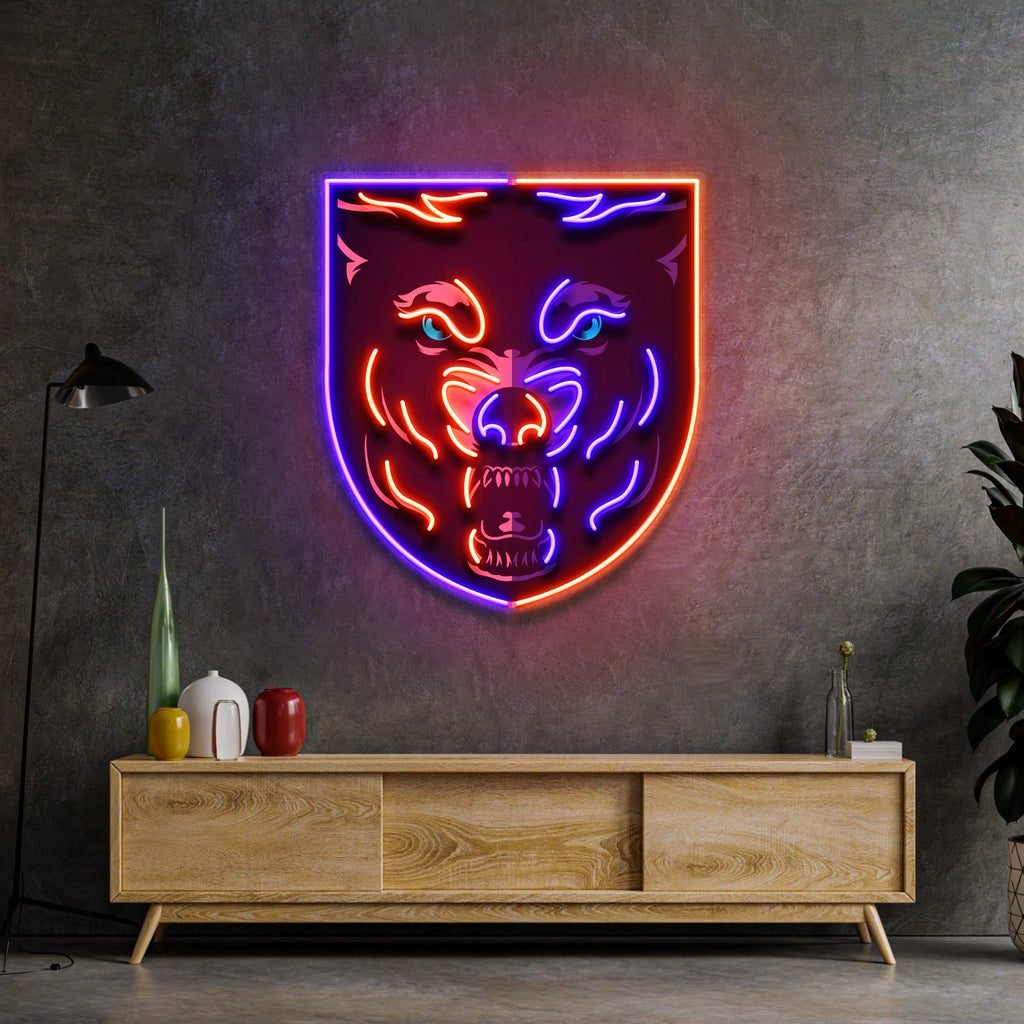 Angry Wolf Head LED Neon Sign Light Pop Art - Image 2