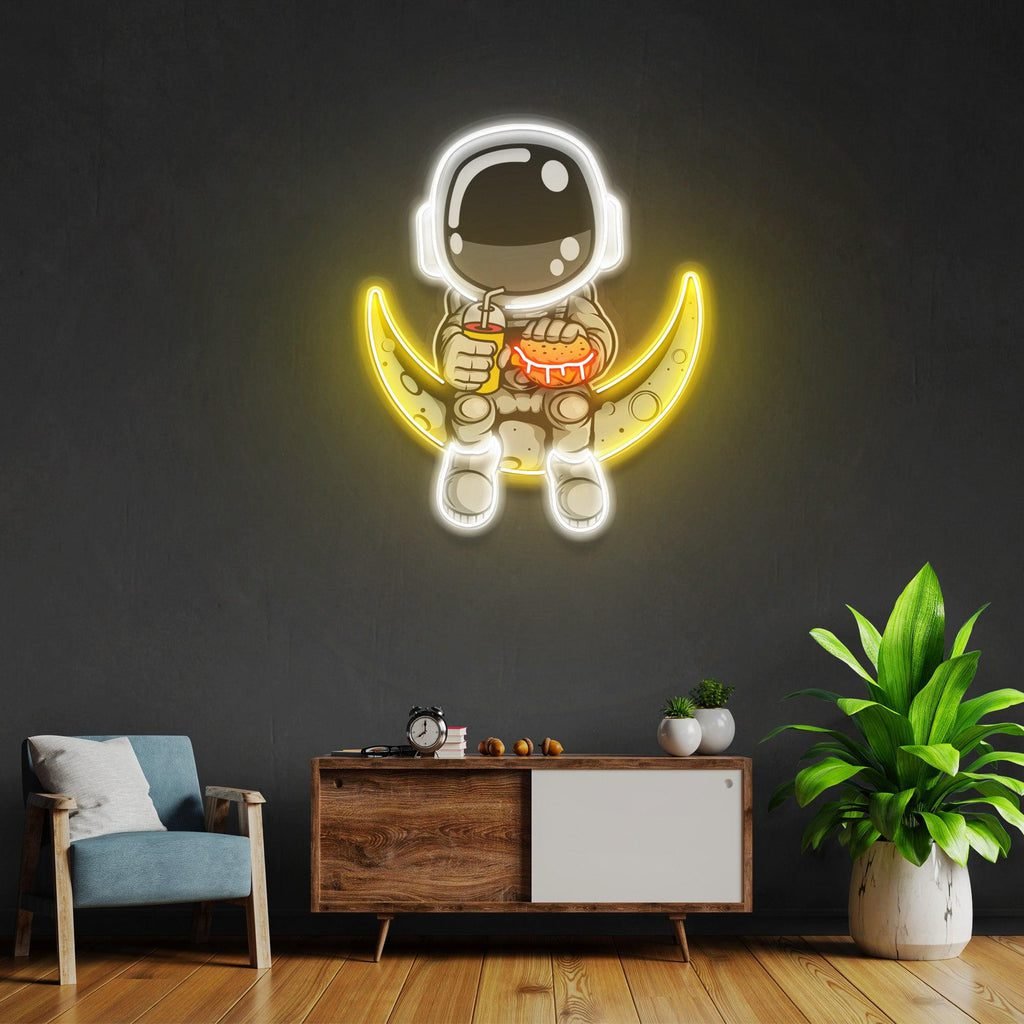 Astronaut Hamburger Led Neon Acrylic Artwork - Image 3