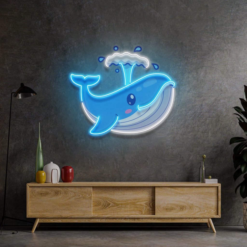 Baby Whale Spout LED Neon Sign Light Pop Art - Image 3