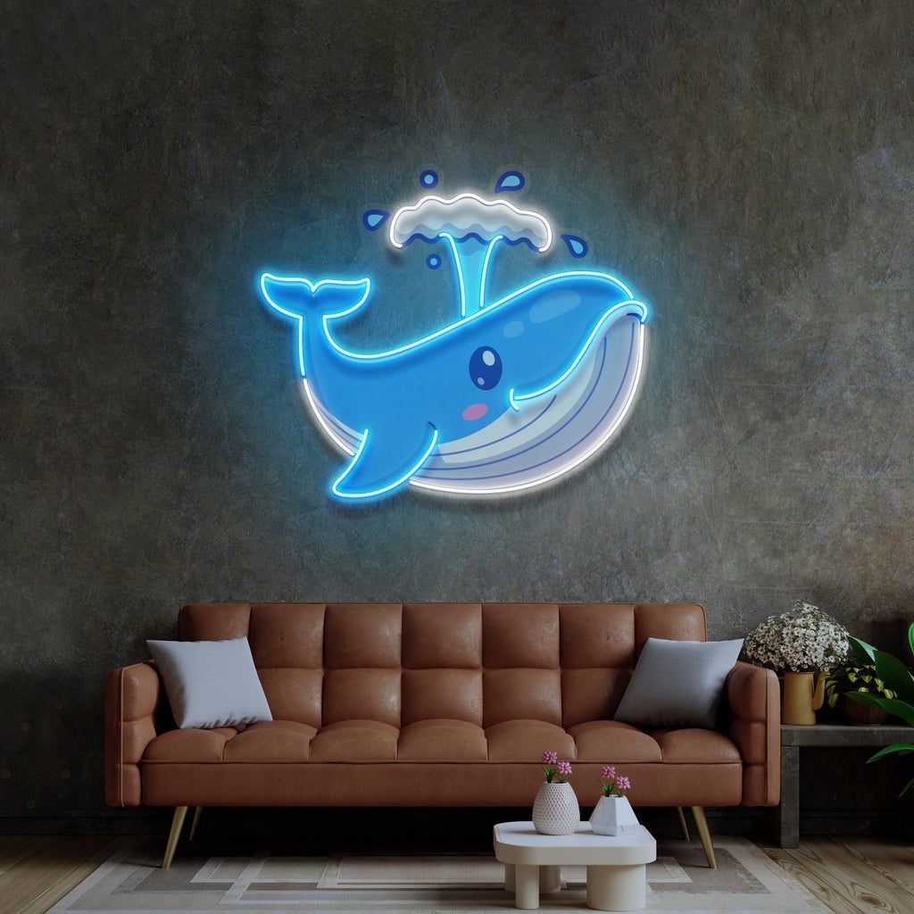 Baby Whale Spout LED Neon Sign Light Pop Art - Image 2