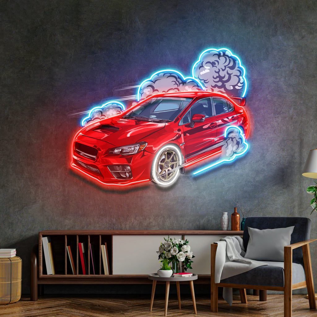 Car Fire LED Neon Sign Light Pop Art - Image 3