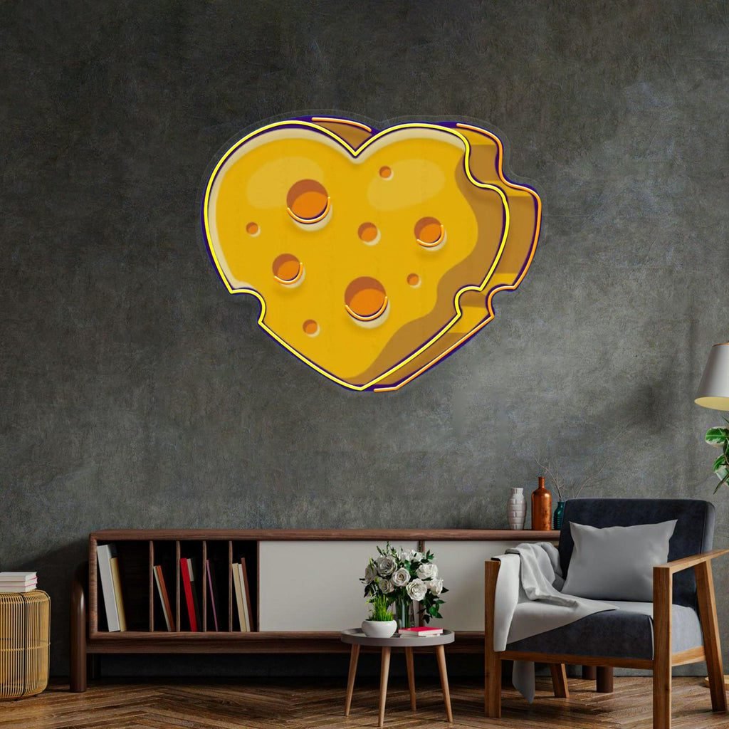 Cheese Heart Led Neon Acrylic Artwork - Image 3