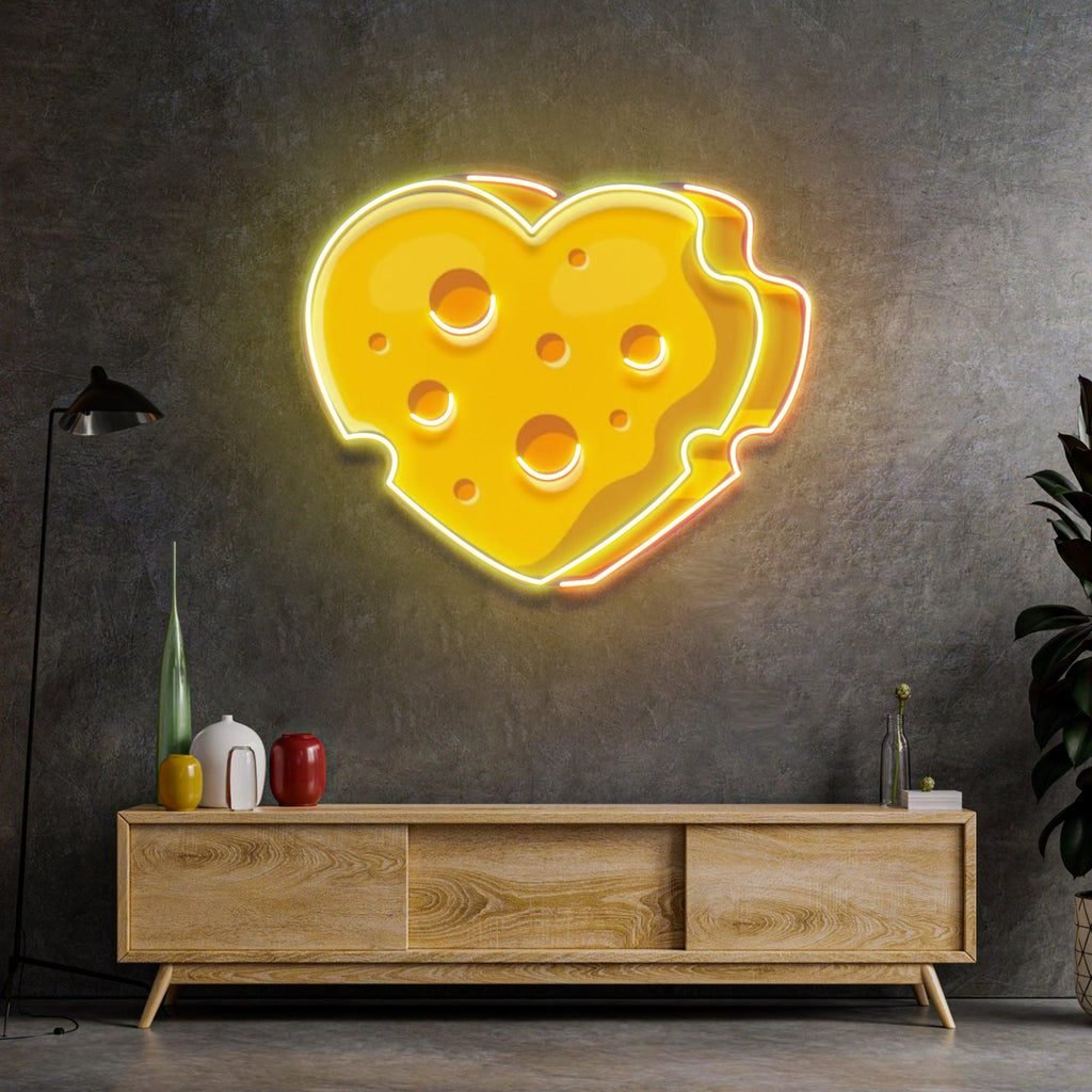 Cheese Heart Led Neon Acrylic Artwork - Image 3