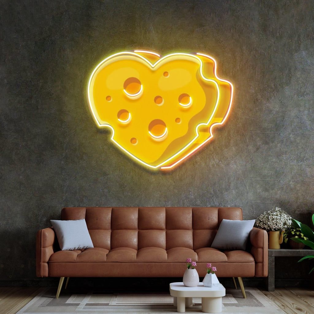 Cheese Heart Led Neon Acrylic Artwork - Image 2