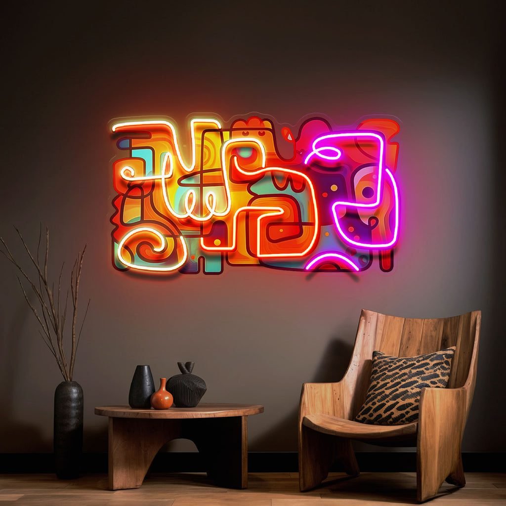 Colorful Scribble Abstract Art LED Neon Sign Light Pop Art - Image 3
