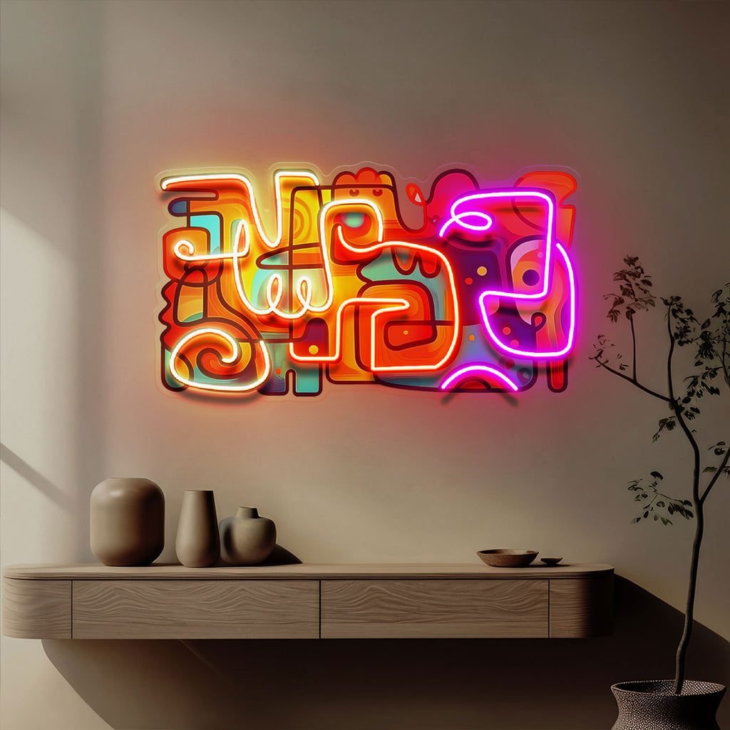 Colorful Scribble Abstract Art LED Neon Sign Light Pop Art - Image 2