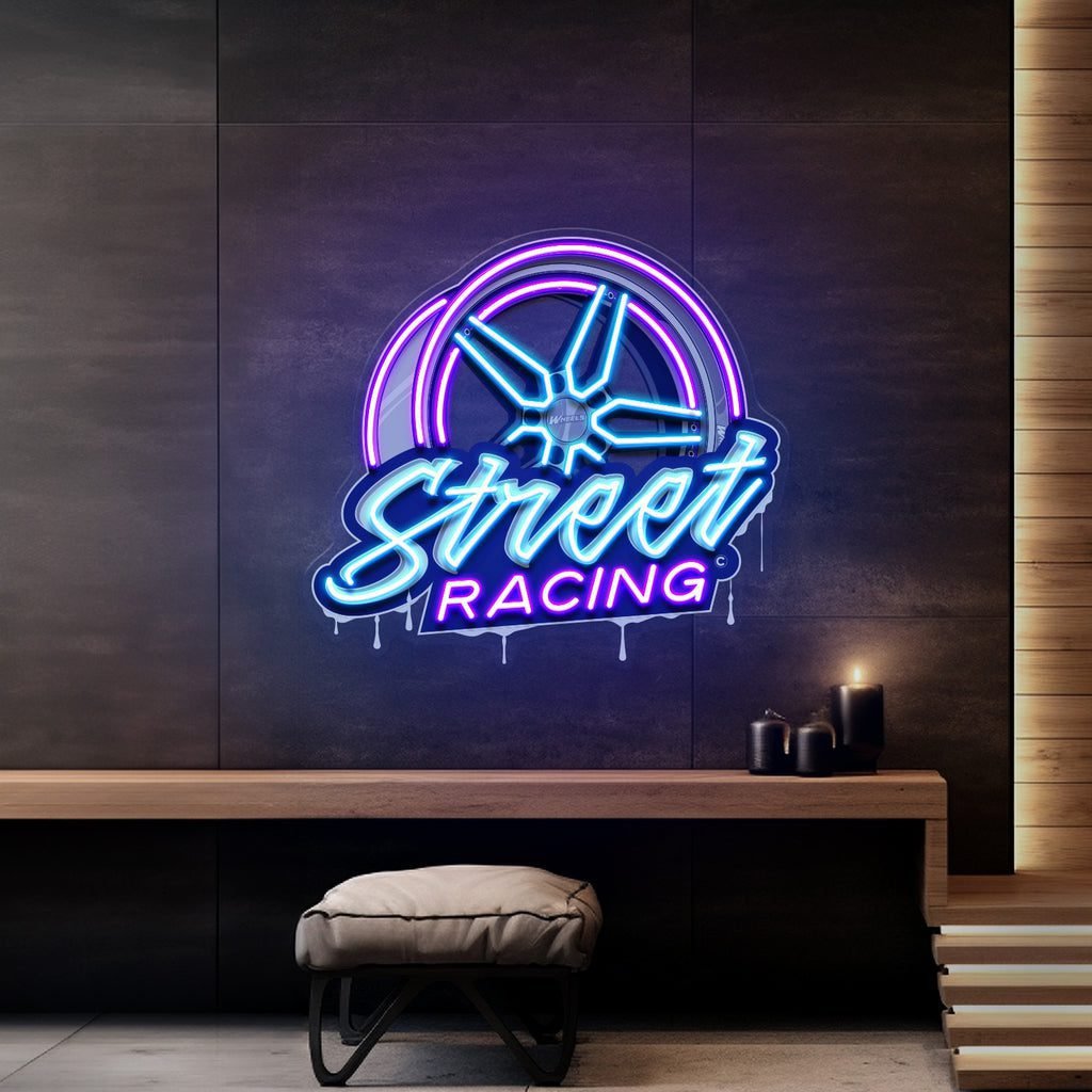 Cool Street Racing Wheel LED Neon Sign Light Pop Art - Image 2