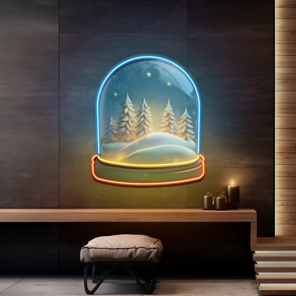 Cozy Night Snow Globe LED Neon Sign Light Pop Art - Image 3