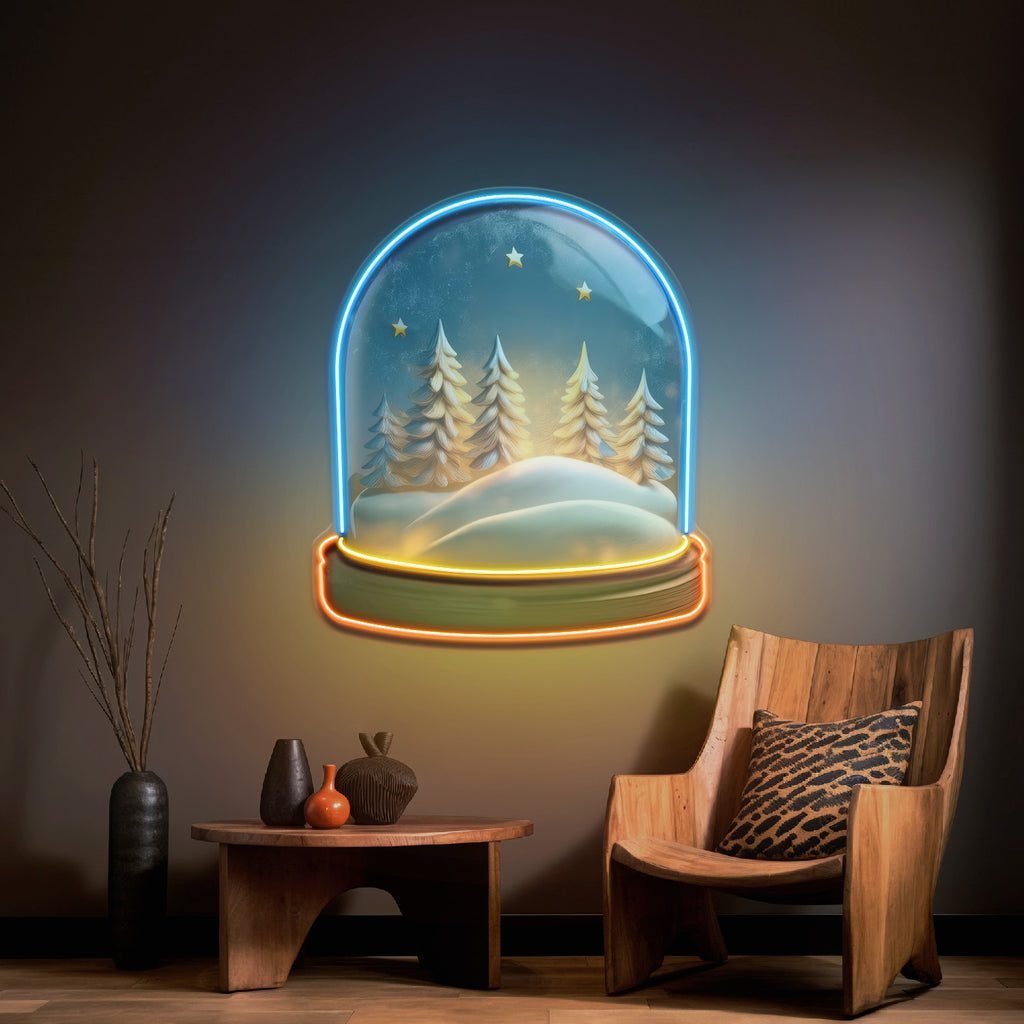 Cozy Night Snow Globe LED Neon Sign Light Pop Art - Image 2