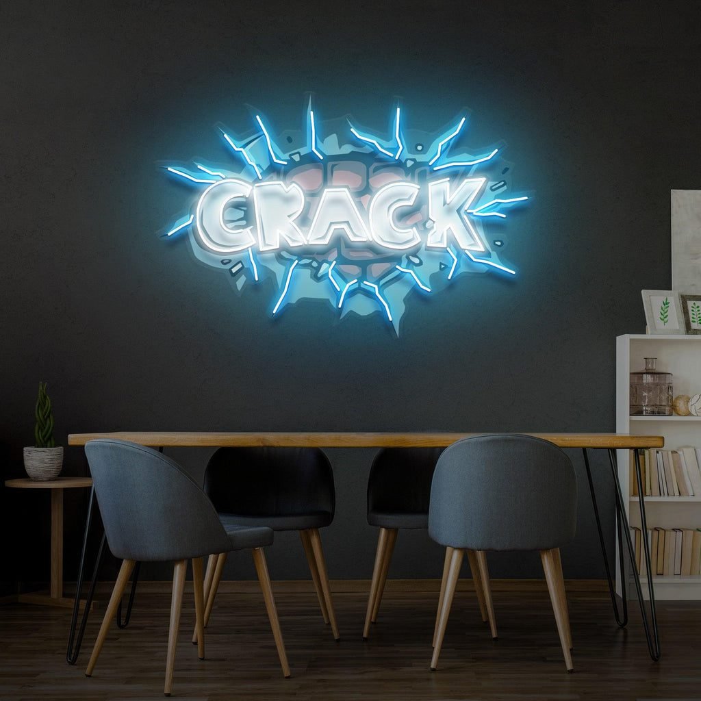 Crack Led Neon Acrylic Artwork - Image 2