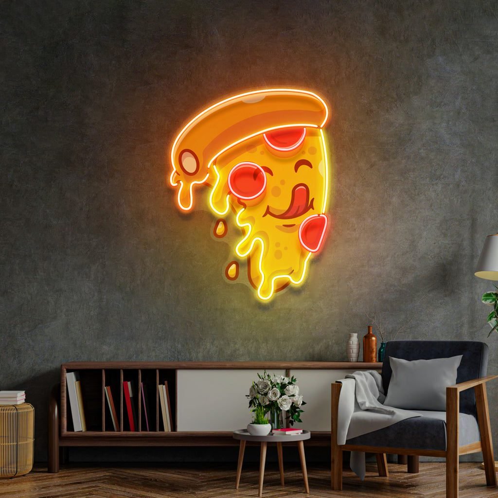 Cute Slice Pizza LED Neon Sign Light Pop Art - Image 2
