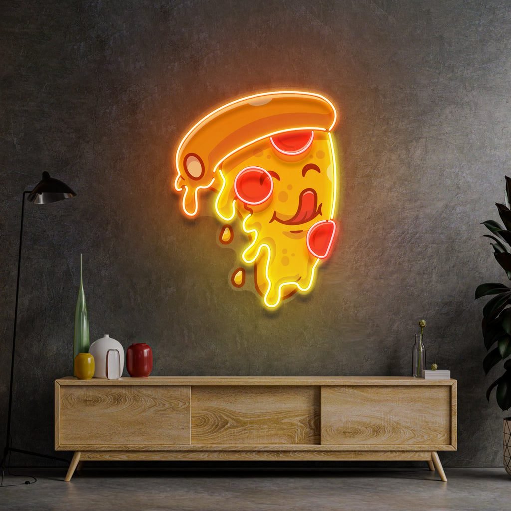 Cute Slice Pizza LED Neon Sign Light Pop Art - Image 3