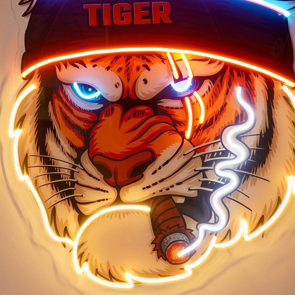 Tiger Smoking LED Neon Sign Light Pop Art - Image 2