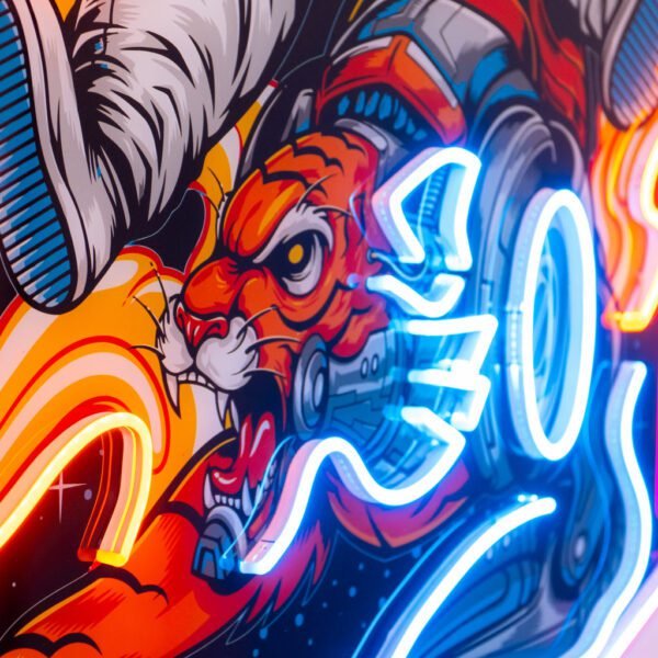 Astronaut Riding Tiger Led Neon Acrylic Artwork