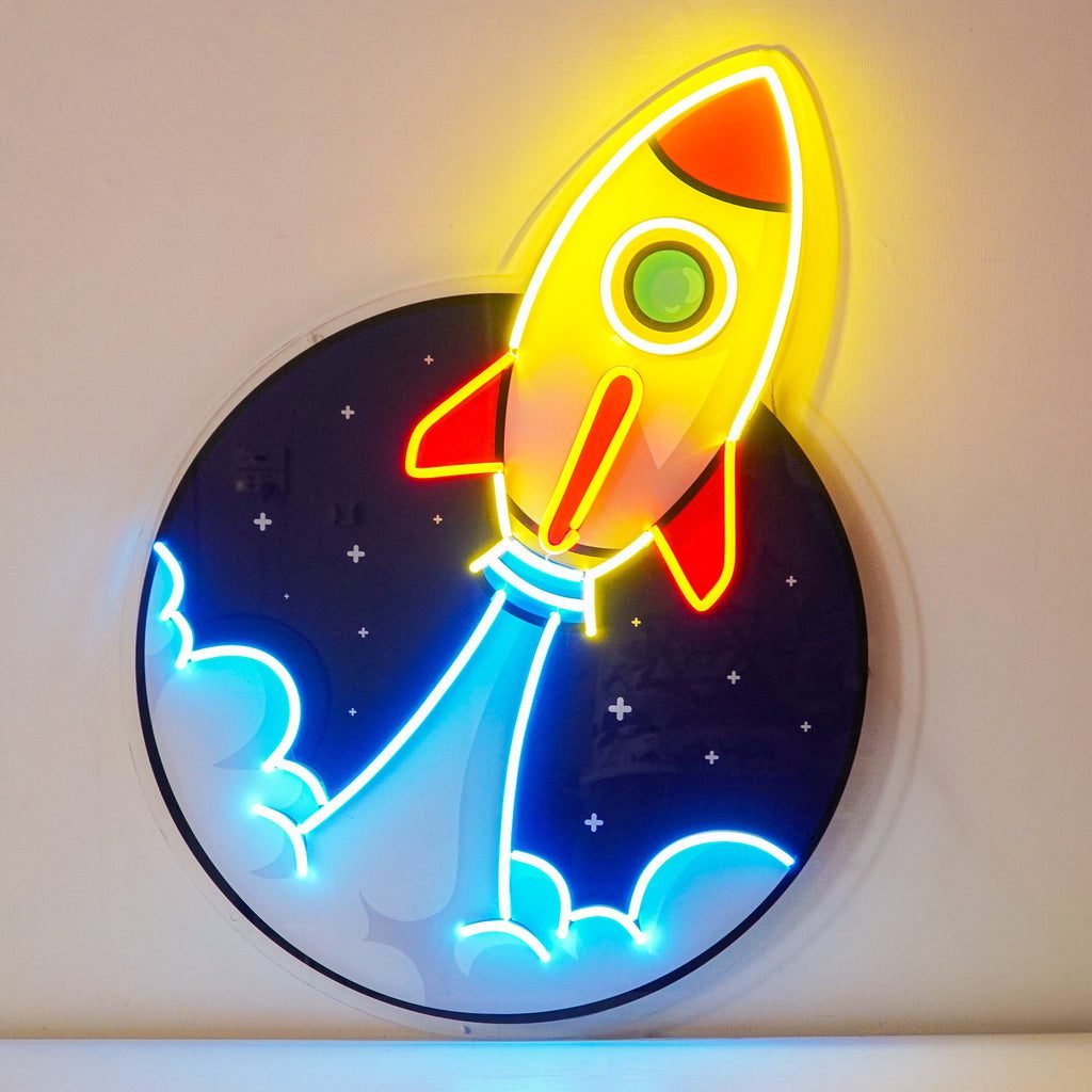 Rocket Led Neon Acrylic Artwork