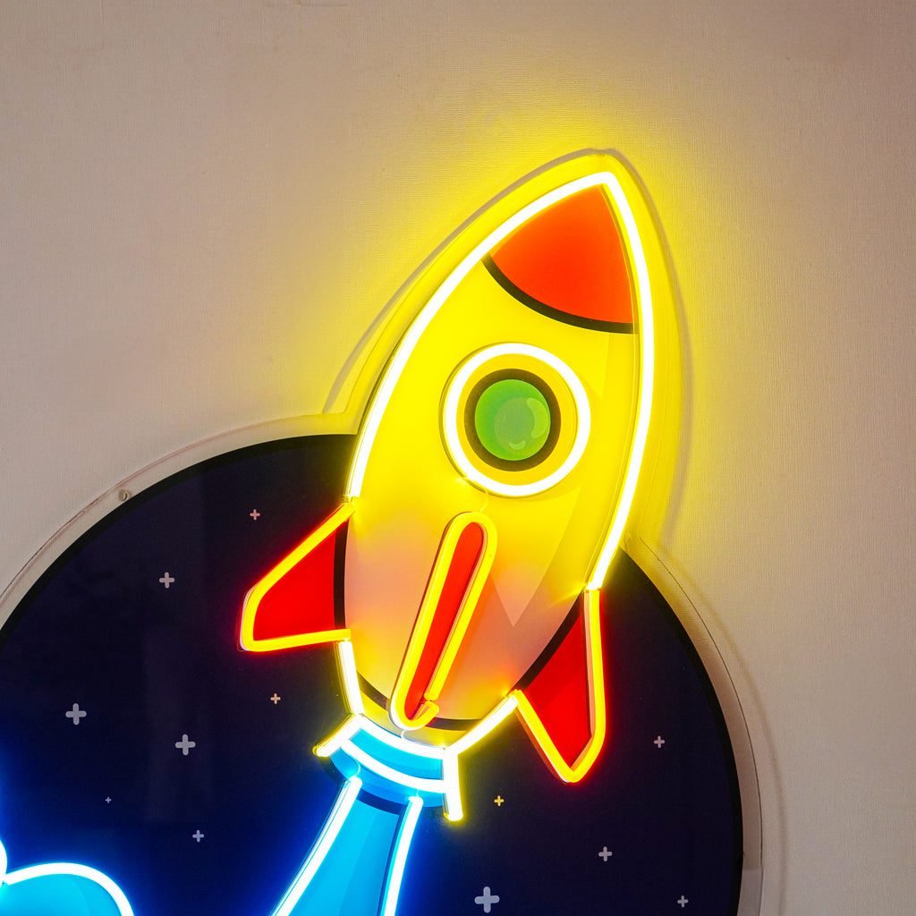 Rocket Led Neon Acrylic Artwork - Image 3