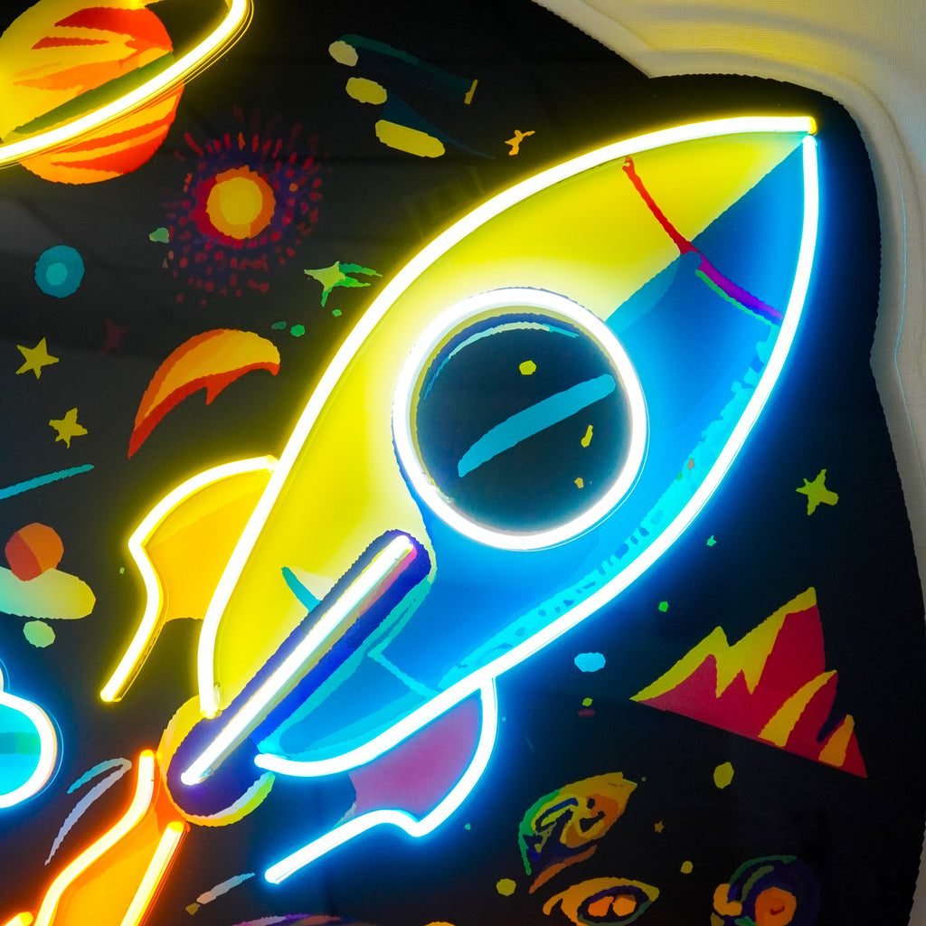 Rocket Launching Universe LED Neon Sign Light Pop Art - Image 4