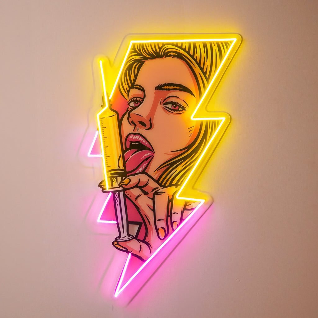 Beautiful Woman Is Holding An Injection LED Neon Sign Light Pop Art Sale price$177 Regular price$295 Save 40% - Image 2