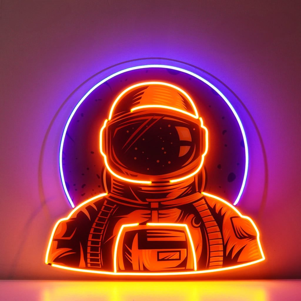 Astronaut Emblem Led Neon Acrylic Artwork - Image 2