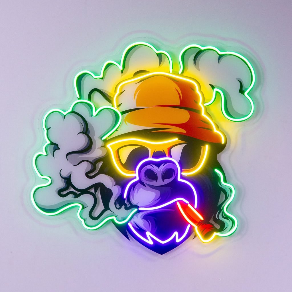 Yellow Hat Monkey LED Neon Sign Light Pop Art - Image 2