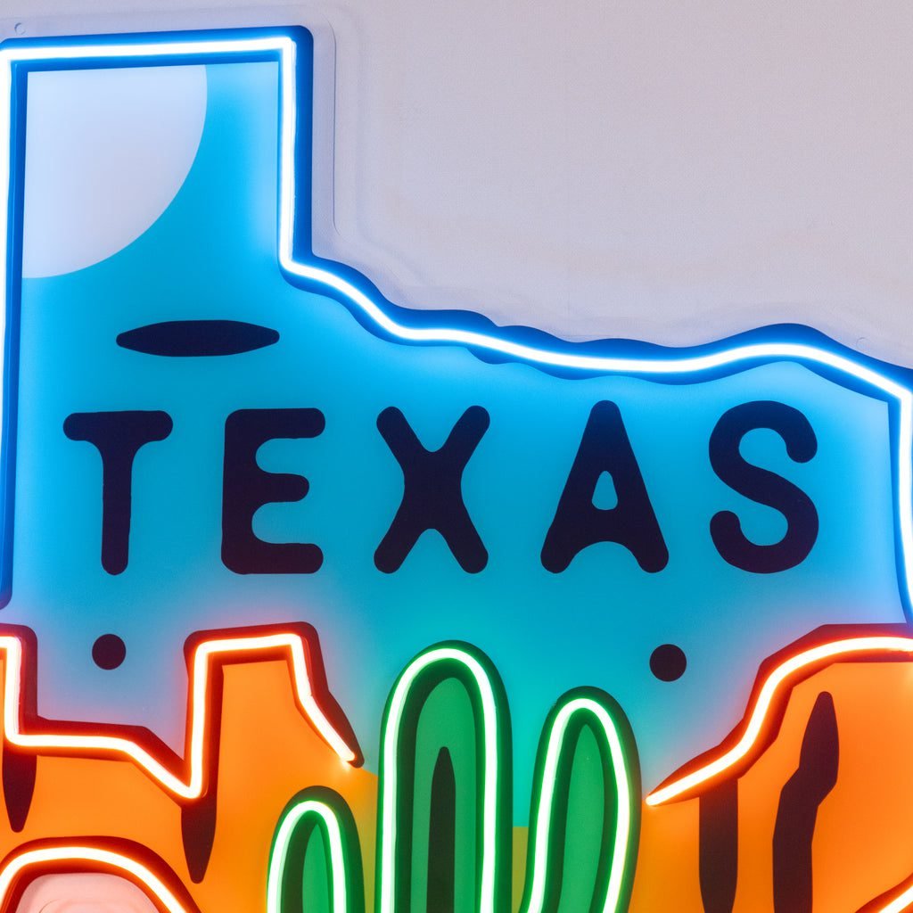 Texas Map LED Neon Sign Light Pop Art - Image 2
