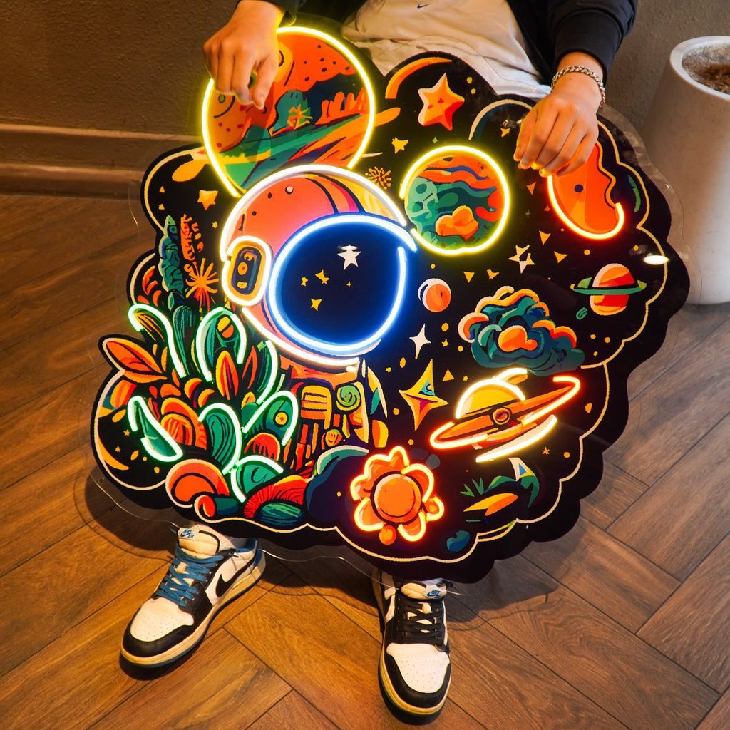 Astronaut Plant Universe LED Neon Sign Light Pop Art