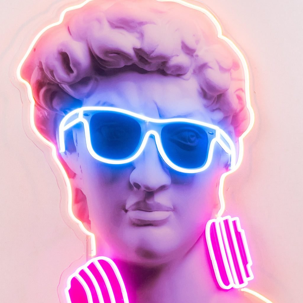David Vibing Neon Acrylic Artwork