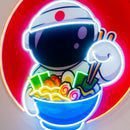 Astronaut Eating Ramen Led Neon Acrylic Artwork - Image 3