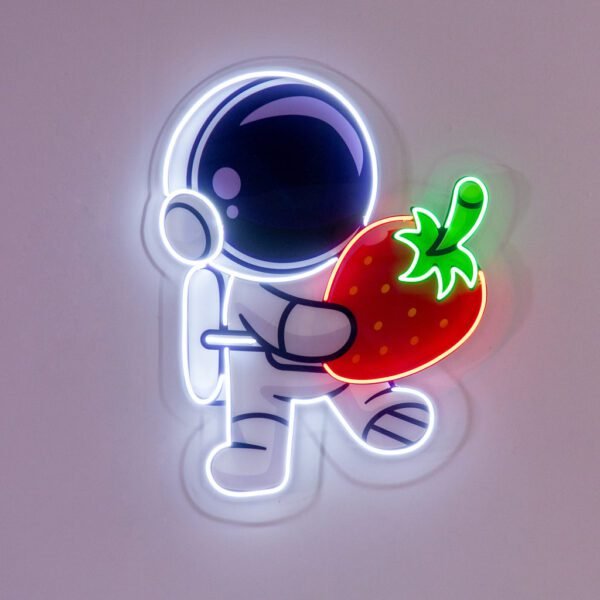 Strawberry Milk Neon Acrylic Artwork