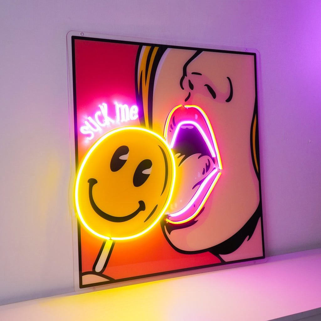 Suck Me Led Neon Acrylic Artwork