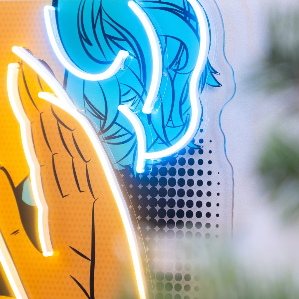 Comic Book Girl LED Neon Sign Light Pop Art - Image 2