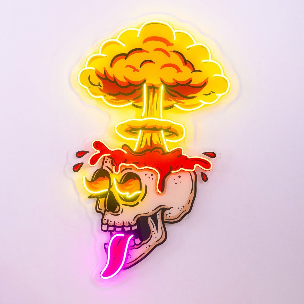 Exploded Skull LED Neon Sign Light Pop Art - Image 3