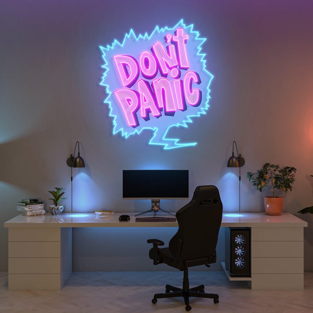 Don't Panic Led Neon Acrylic Artwork - Image 2