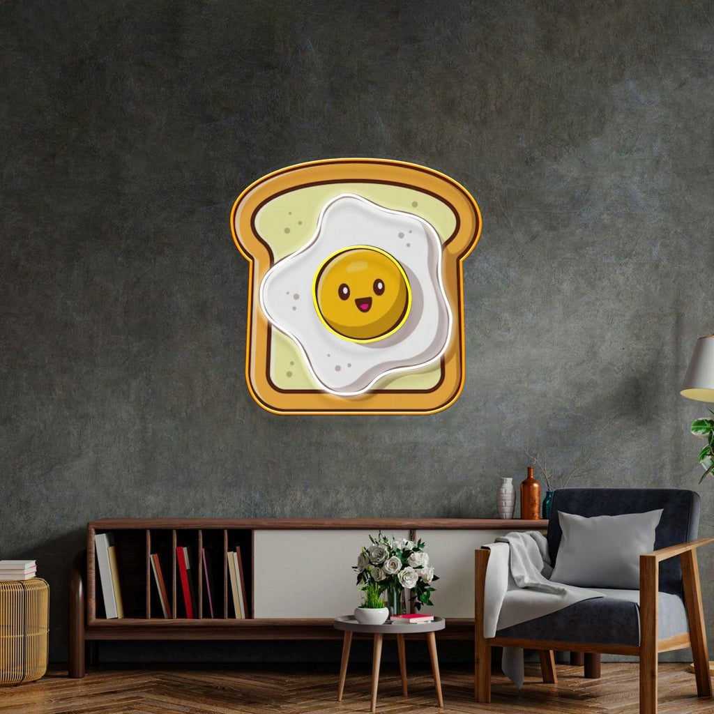 Eggs on Toast Led Neon Acrylic Artwork - Image 3