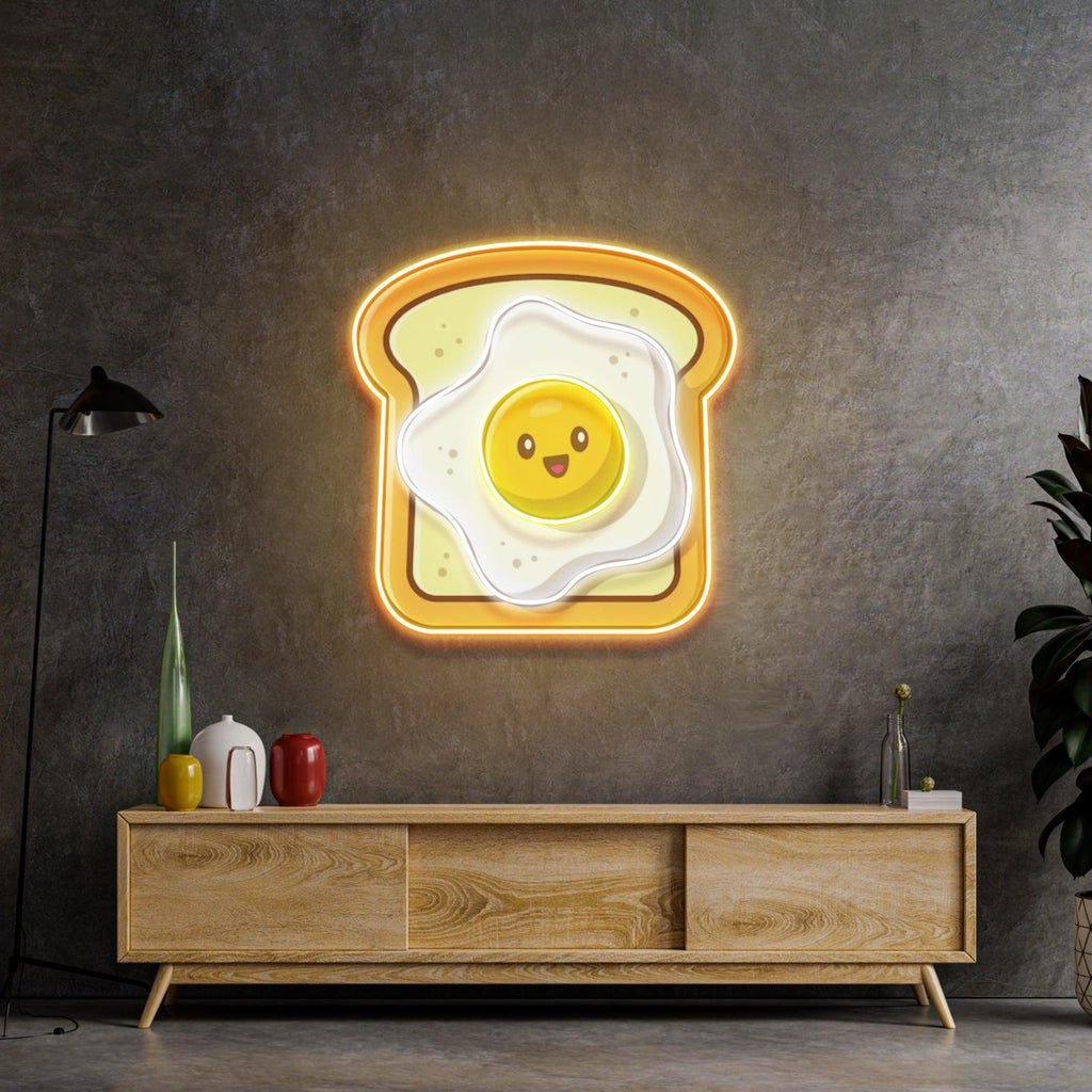 Eggs on Toast Led Neon Acrylic Artwork - Image 3