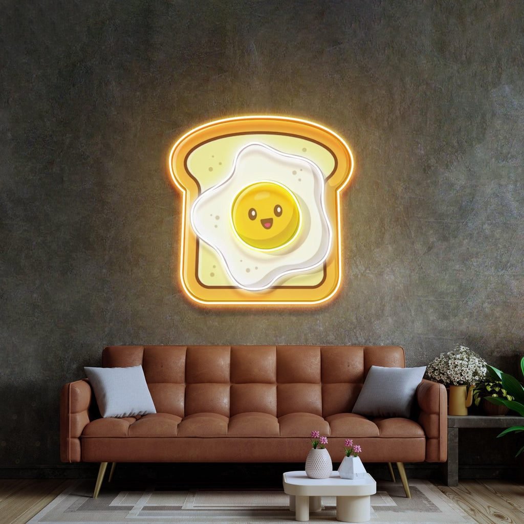 Eggs on Toast Led Neon Acrylic Artwork - Image 2