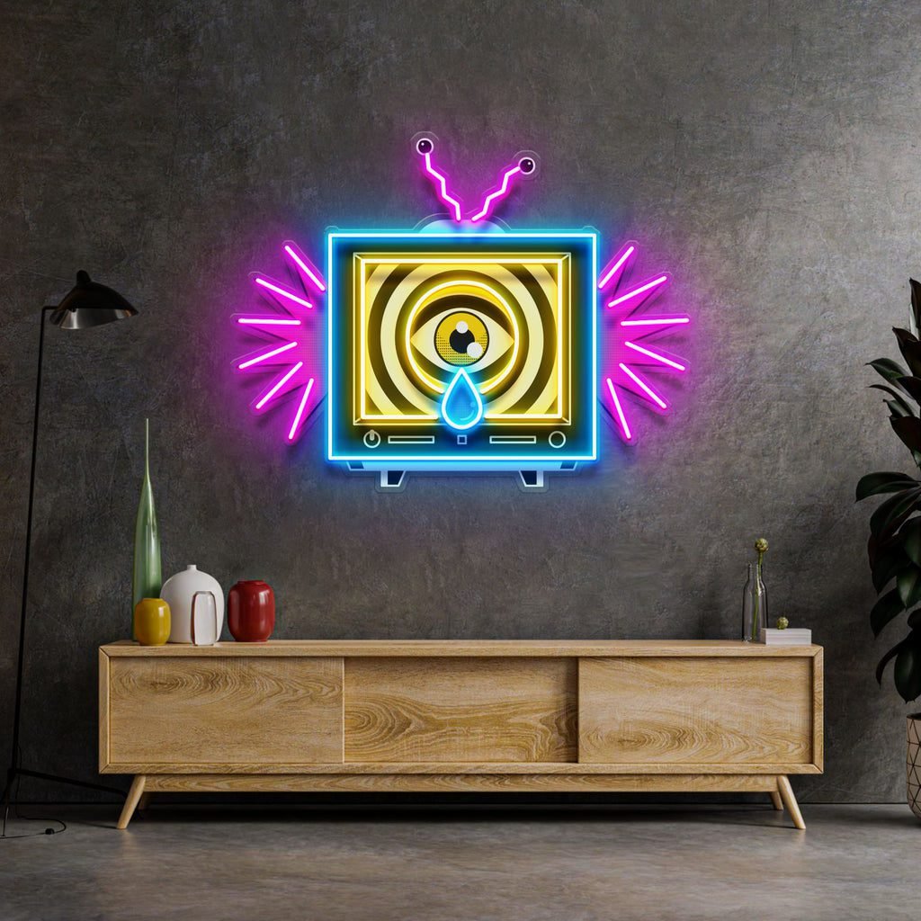 Emotionless Television Is Crying LED Neon Sign Light Pop Art - Image 2