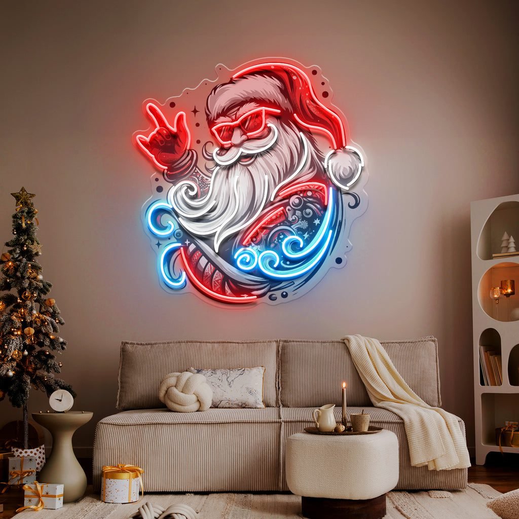 Mecha Santa Rock LED Neon Sign Light Pop Art - Image 4